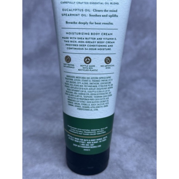 Bath & Body Works Aromatherapy Eucalyptus/Spearmint Stress Relief Body Cream 8oz - Picture 3 of 6